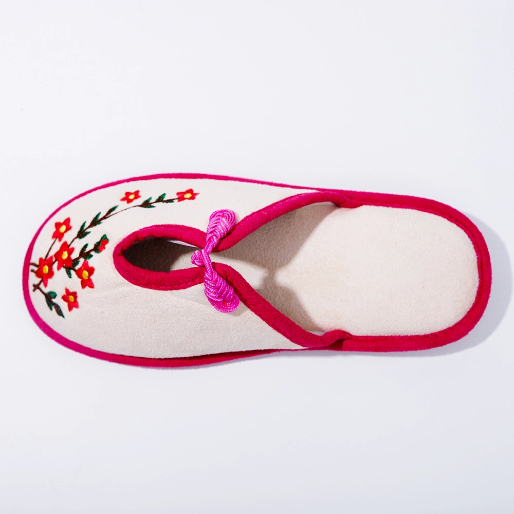 Women Four Seasons Faux Suede Retro Slippers Ladies Chinese Style Cotton Shoes