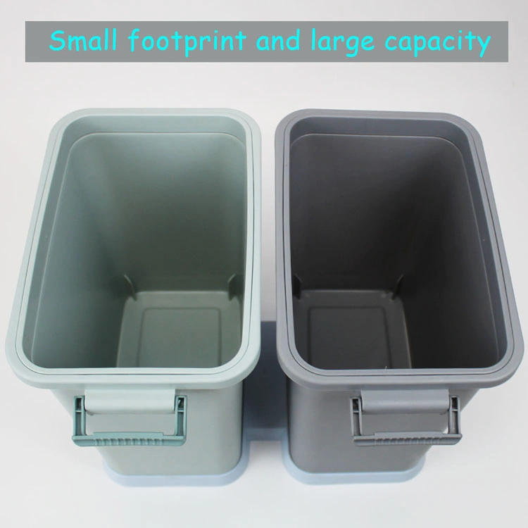 New Design 2 Separate Bucket Eco-Friendly Garbage Dustbins Customized Color Plastic Trash Can for Office and Household