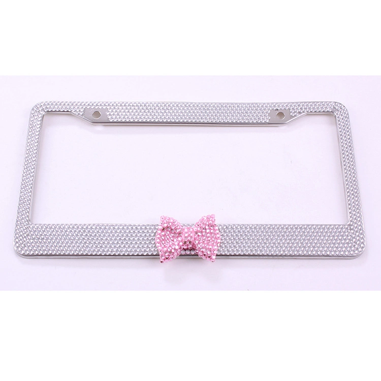 Bling Crystal Car License Plate Frame Rhinestone License Plate Holder for Lady