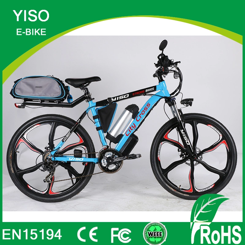 26" 21 Speeds Electric Mountain Bike Adult Bicycle with Super Lightweight Magnesium Alloy 6 Spokes Integrated Wheel, Large Cap