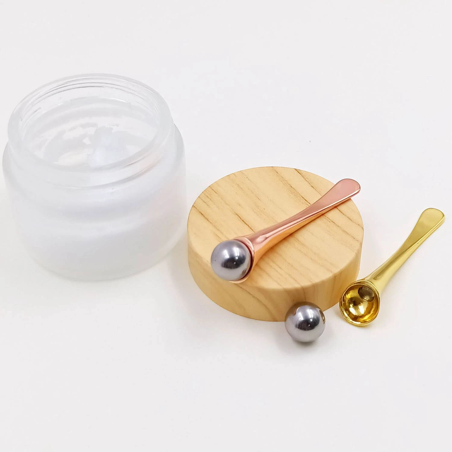 Mascarilla facial de metal cuchara Ojo Ojo bolas de Masaje Masaje Crema Stick