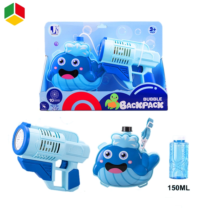 QS Regalo promocional Bubble Machine Juego al aire libre divertido juguete Nuevo Educational Plastic Electric Dinosaur Animal Mochila Set Bubble Gun Machine Juguetes para niños