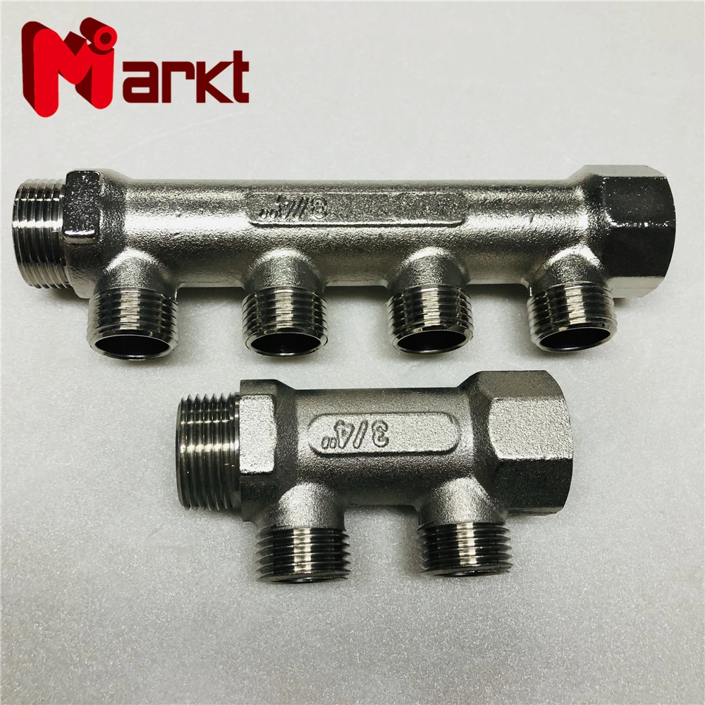 2-4ways Brass Floor Heating Manifold Pipe Equal Fittings