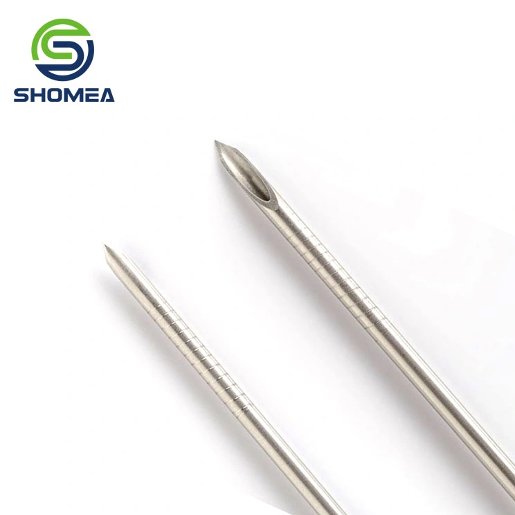 Shomea Customized Medical Grade 20g-28g Thin Wall Stainless Steel Fine Needle with Back Cut End