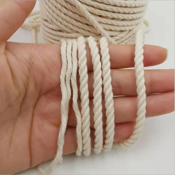 3mm 4mm 5mm Single Twisted Macrame 100% Cotton Cord