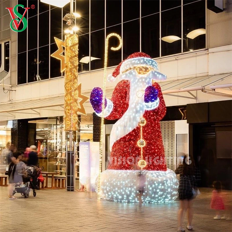 Décoration extérieure commerciale dirigée Motif Santa Lumières de Noël 3D montrent