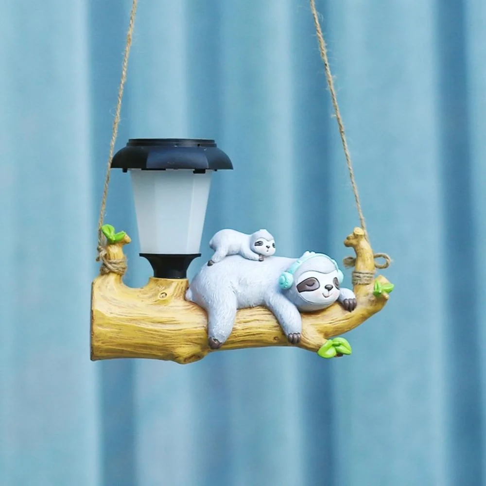 Solar Squirrel Sloth Hanging Lantern for Garden Decoration Ci22744