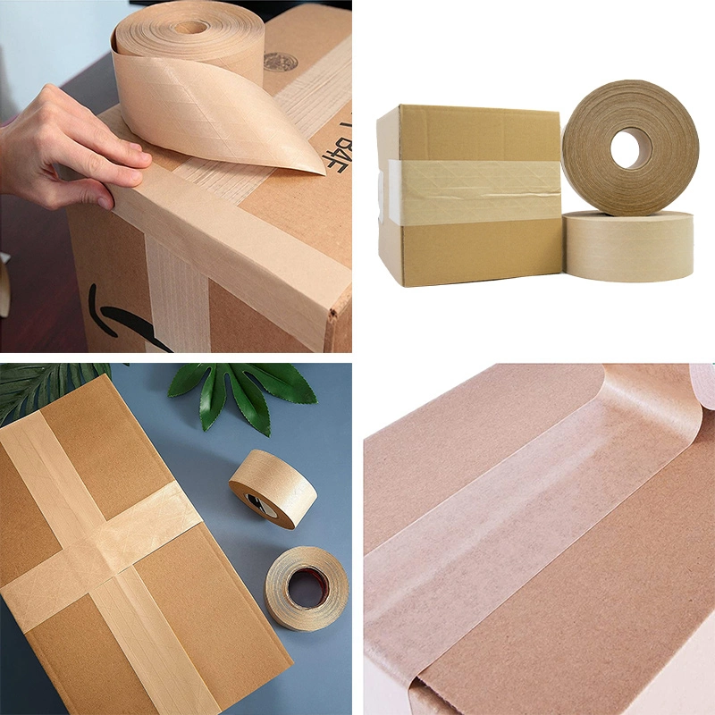 Green Solution Wet Water Activated Gummed Paper Custom Kraft Adhesive Tape