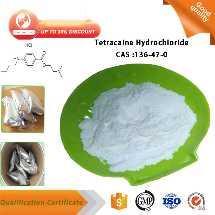 Vente à chaud Hydrochloride de tétracaïne poudre cas 136-47-0 Tetracaïne HCl