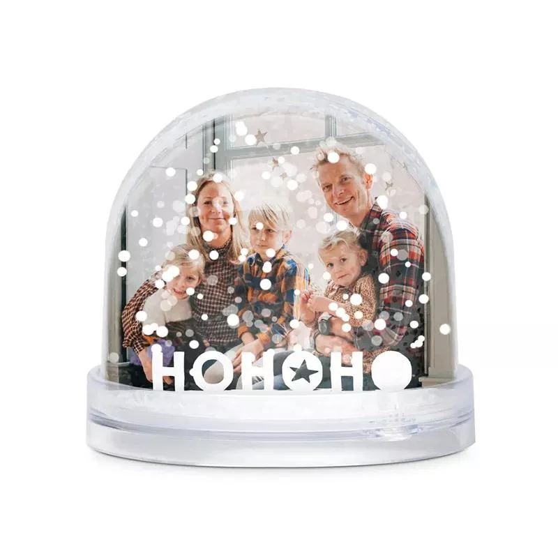 Acrylic Photo Insert Glitter Snow Globe Plastic Photo Frame Snow Globe