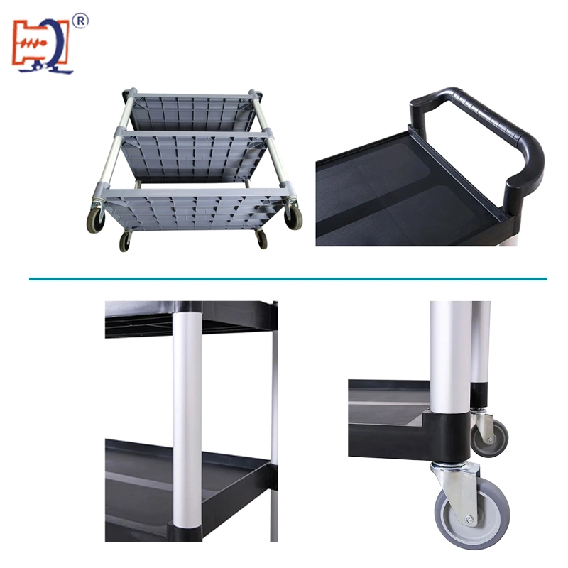 Three Tier Plastic Restaurant/Hotel Service Cart Kitchen Food Trolley