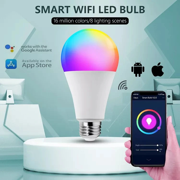 LED Color Changing WiFi Bulb 7W 9W 12W APP Contorl RGB Bulb