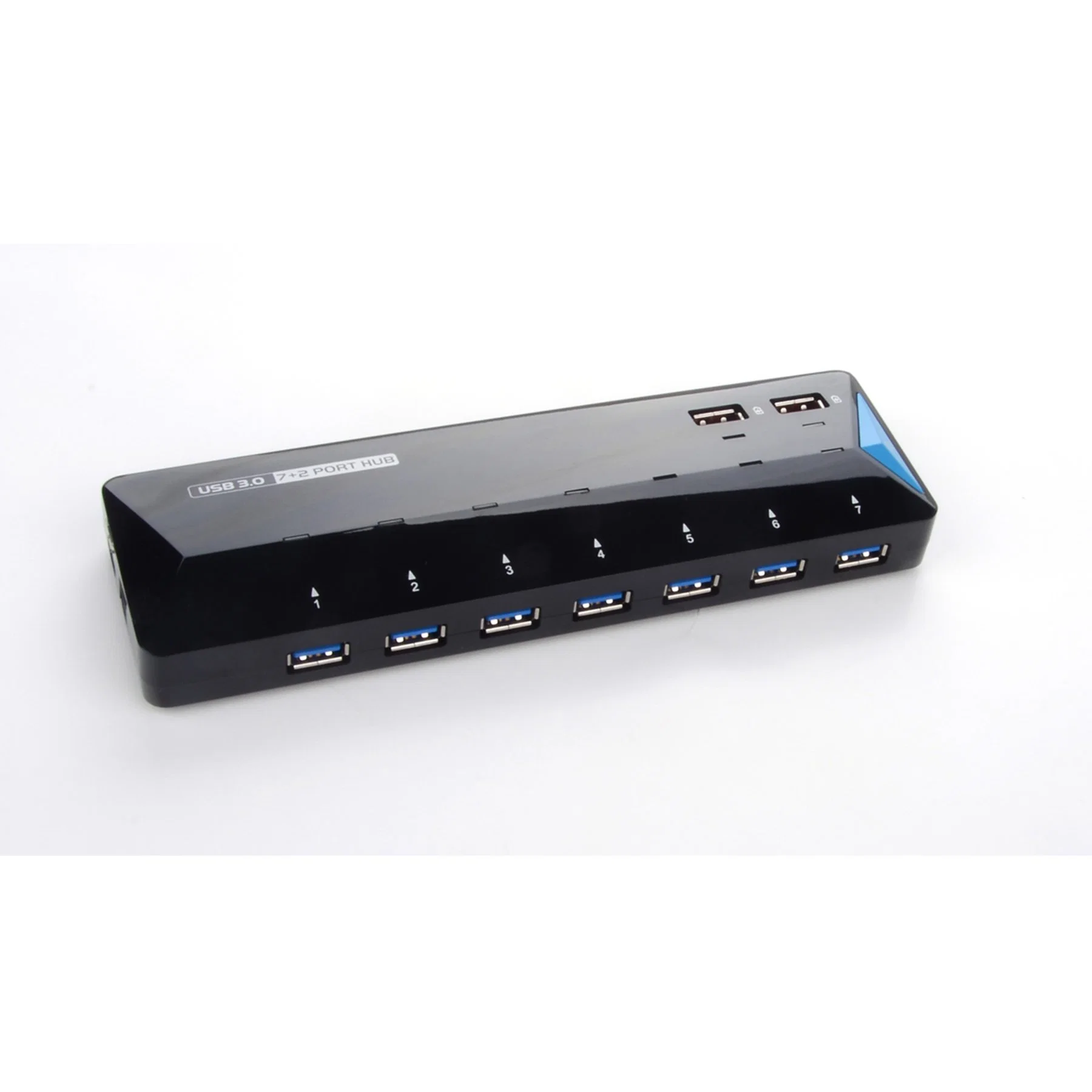 Hub SuperSpeed 7 Port USB3,0 con 2 puertos de carga rápida Concentrador USB 3,0 Slim