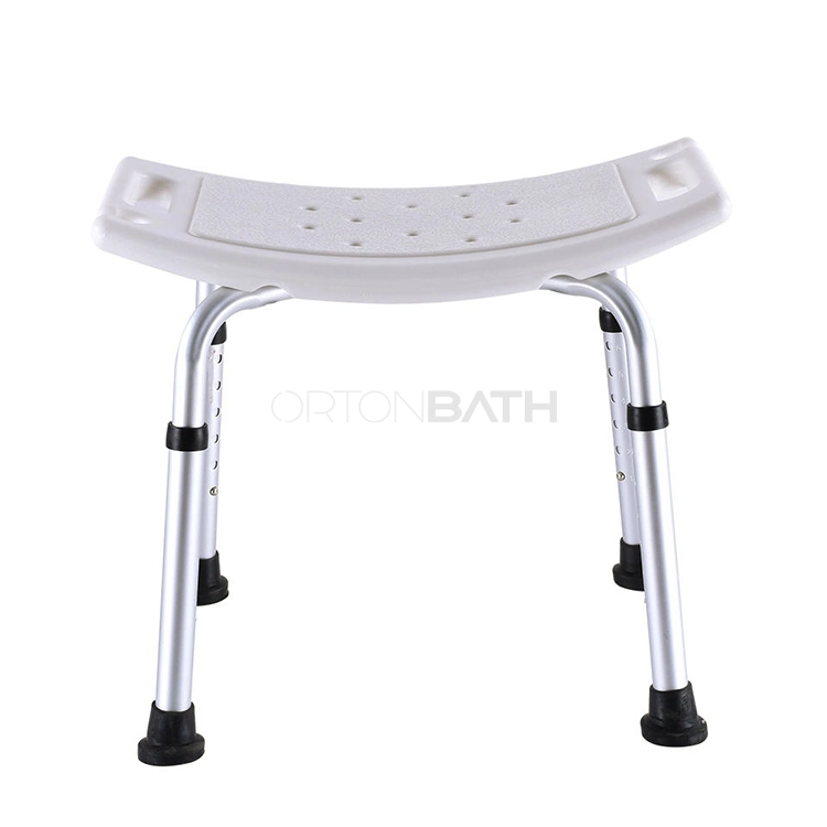 Ortonbath aluminio médico asiento ajustable silla de ducha Banco taburete de baño Asiento de ducha con soporte