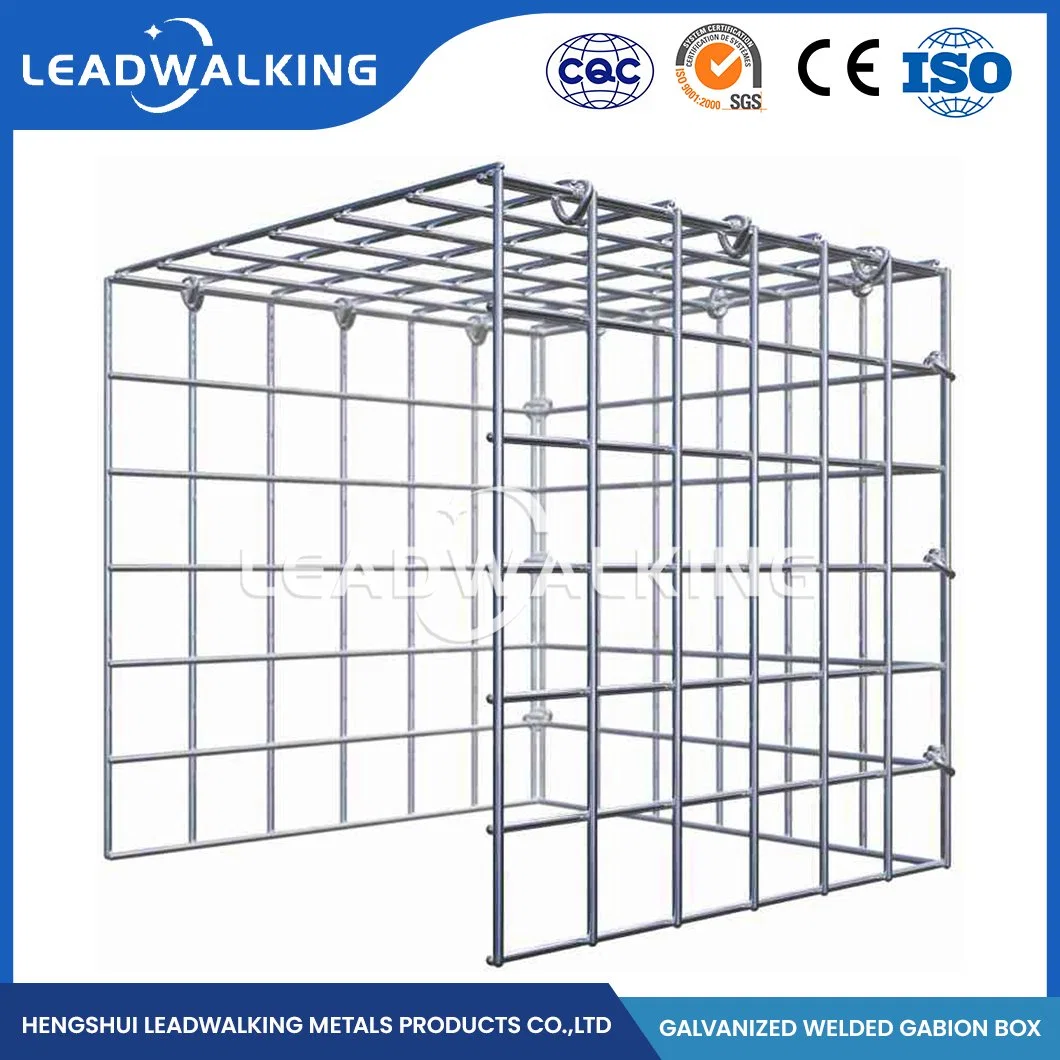 Leadwalking 80X120mm Mesh Square Gabion Supplier 3.5/4mm Wire Thickness Galvanized Welded Gabion Mesh China 80*20*20 Size Galvanized Welded Gabion Box