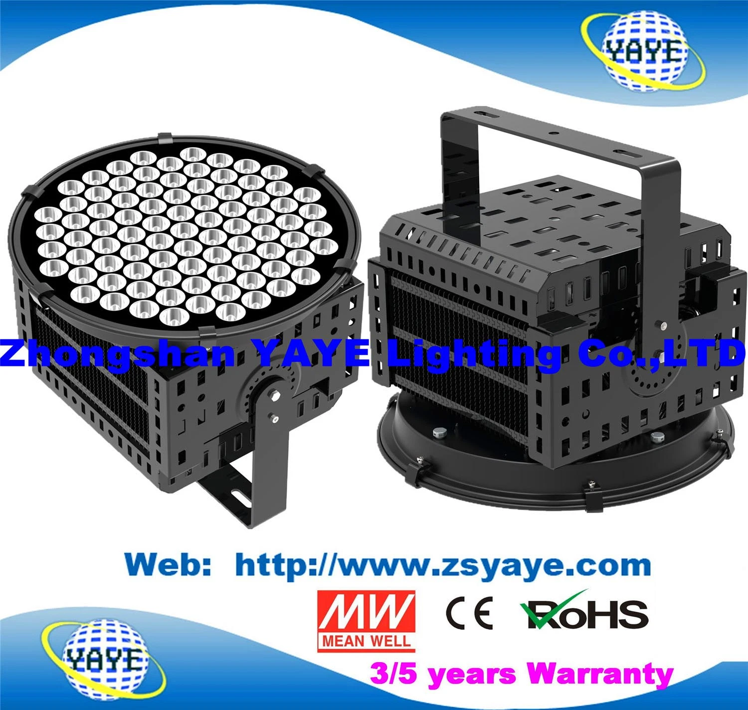 Yaye CE/RoHS 50/80/100W/120/150/200/300W/400/500/600W/1000/1500W UFO LED High Bay Industrial Factory Supplier Manufacturer Flood Light with 2/3/5 Years Warranty