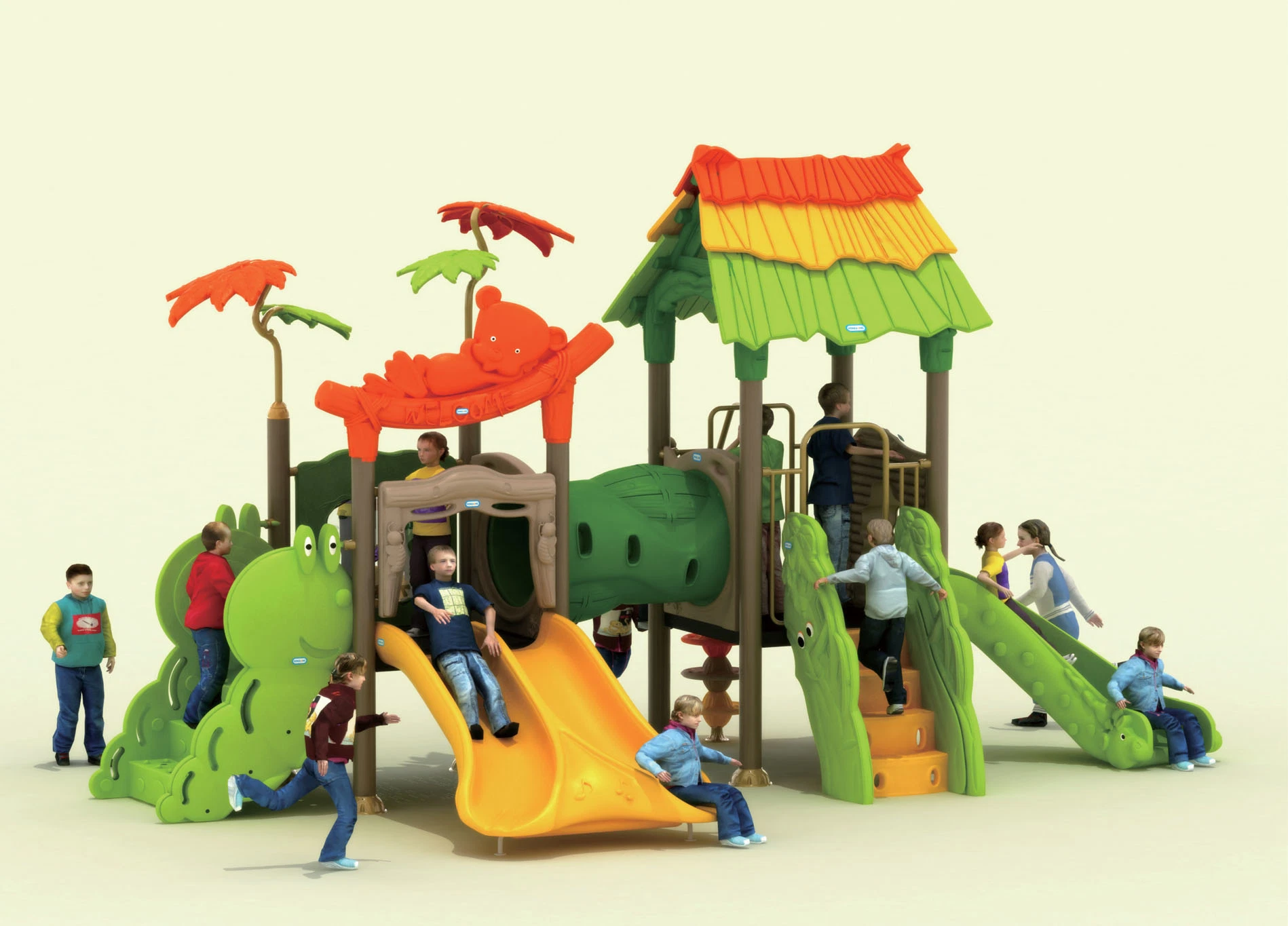 CE Approved Daycare Plastic Toys Outdoor Playground Slide for School