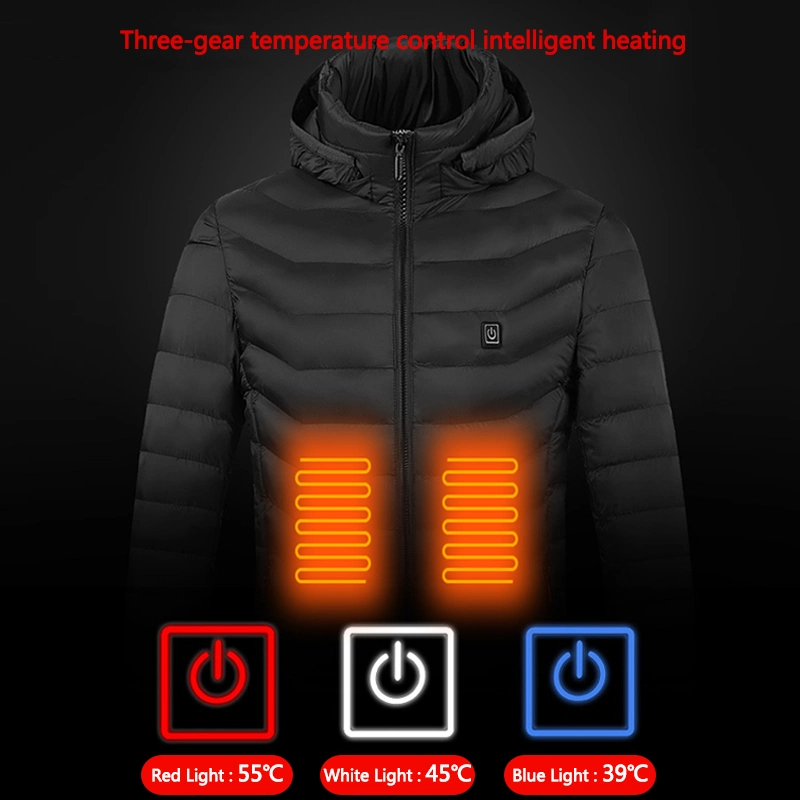 Chaqueta térmica eléctrica inteligente recargable USB impermeable de invierno para hombre