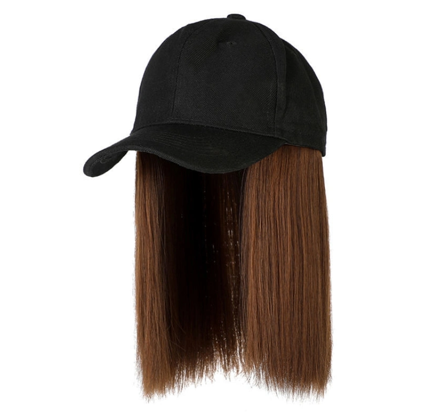 Fashion Ladies Girl Women Short Straight Wig One-Piece Hat Baseball Cap Wig