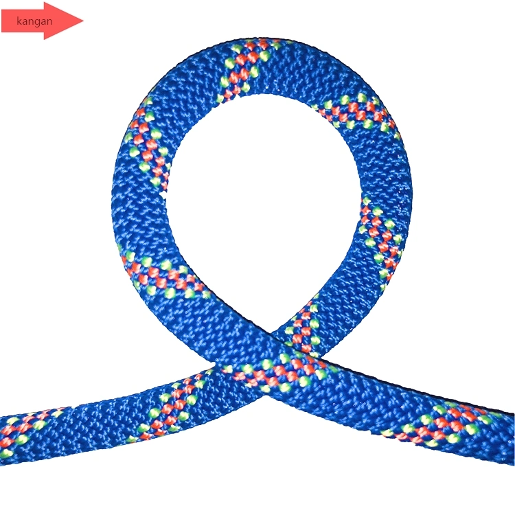 Nylon de poliamida entrançado duplo uniforme azul de alta resistência de 14 mm Corda