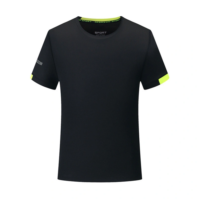 Wholesale/Supplier High quality/High cost performance  Outdoor Sports Fast Dry Round Neck Short-Sleeved T-Shirt Custom Fitness Running Reflective Clothes Printed Logo 7111