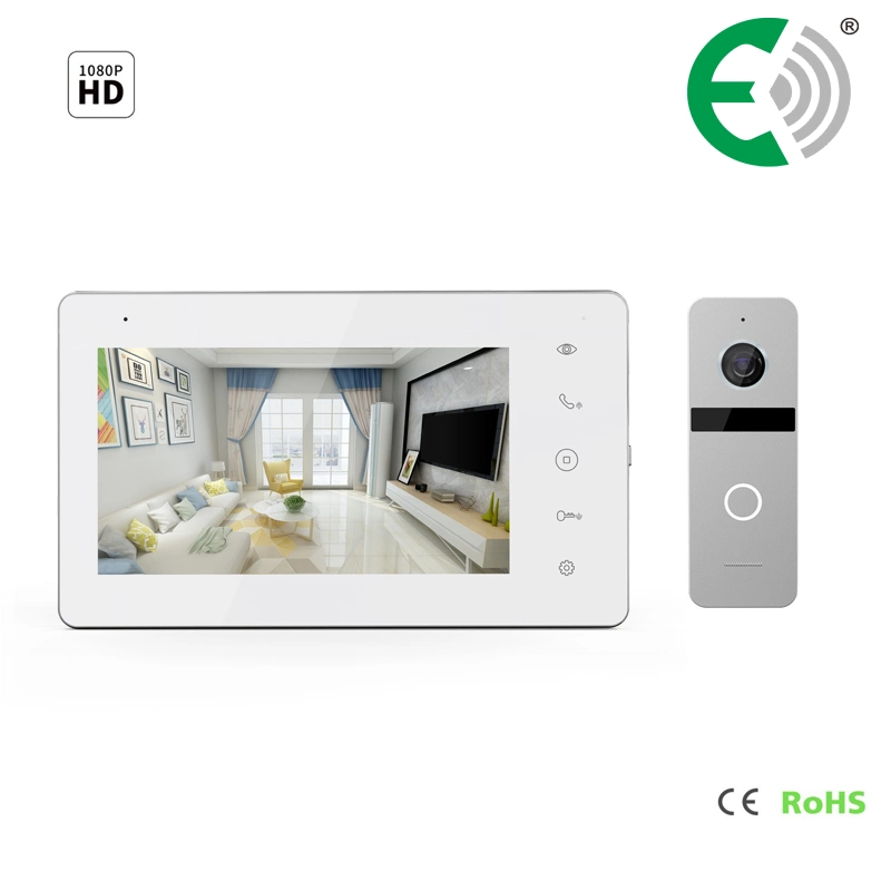 7-Zoll-IPS-Bildschirm HD Home Security Türklingel Video-Türsprechanlage mit CCTV-Türklingel