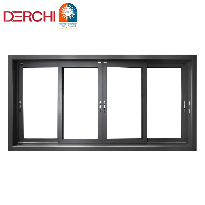 Ahorro de energía de doble acristalamiento de ventana deslizante Casement impacto de huracanes de la ventana corrediza de vidrio aluminio pasiva