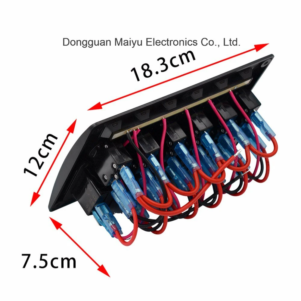 LED Rocker Panel Switch W/Lens for Marine Boat 12-24V