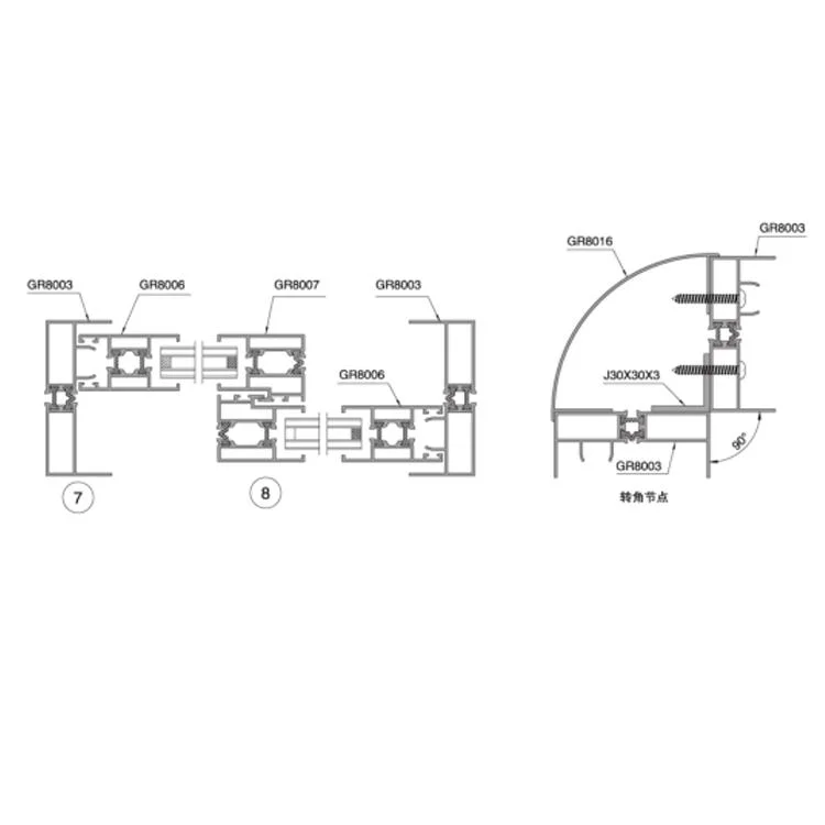 Salto térmico de 12mm de ancho de perfiles de aluminio puertas ventana deslizante