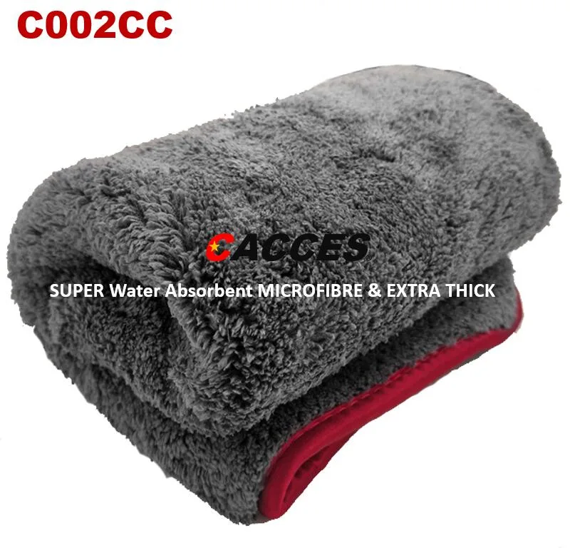 Cacces 3 Super Absorbent Microfibre Thick Plush Cloths 40 X 40 Cm, for Car Drying, Detailing, Polishing, Cleaning, Wash, Anthracite 2021 Car Cloth Best Seller