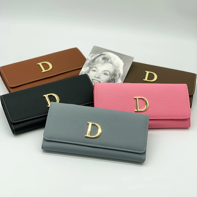 Al947 el dinero del embrague de la mujer estampado personalizado billeteras de cuero genuino de la tarjeta de la mujer de nombre de marca de Diseñador de marcas famosas marcas de lujo Wallet