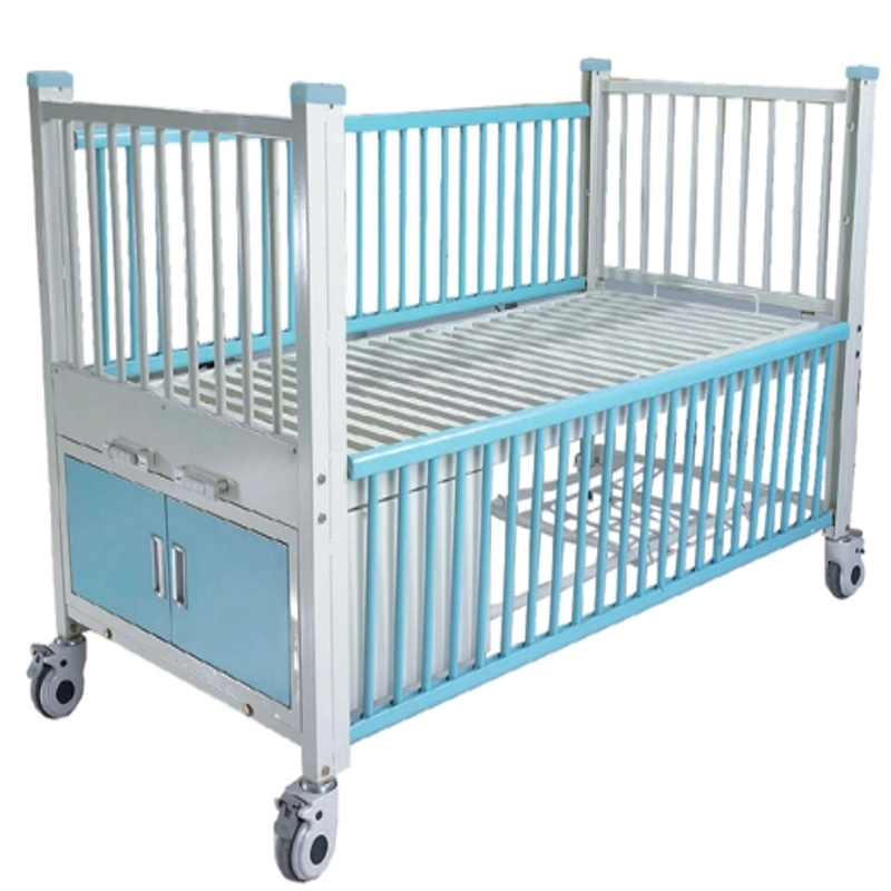 Double Croks Multifunction Bebés Cuna médica de acero inoxidable Hospital de niños Cama Manual cama Pediátrica de Niño