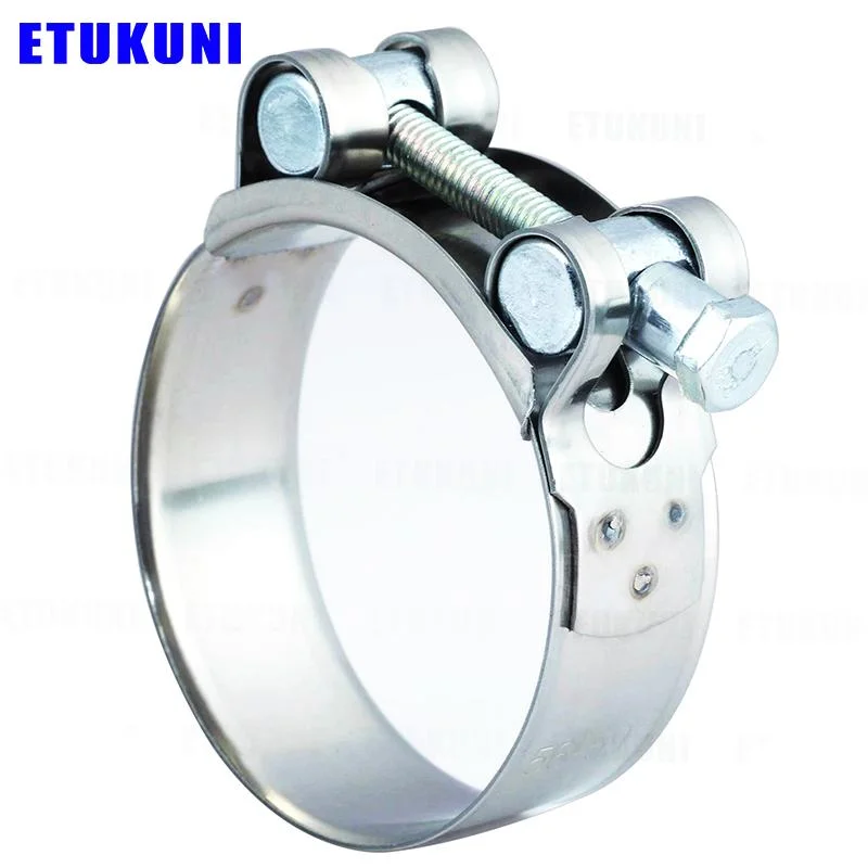 Adjustable Zinc Plated Steel Heavy Duty Hose Clamp for Exhause Pipe with Single Bolt