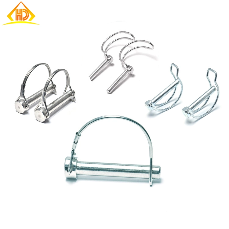 Stainless Steel 304 316 or Carbon Steel Zinc Plated D Shape Round with or Without Ear Hitch Wire Lock Pin