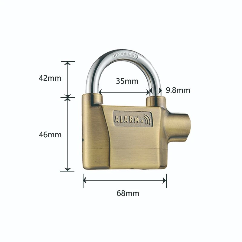 Security Gembok Lock 110dB Anti Theft Alarm Aluminium Alloy Padlock