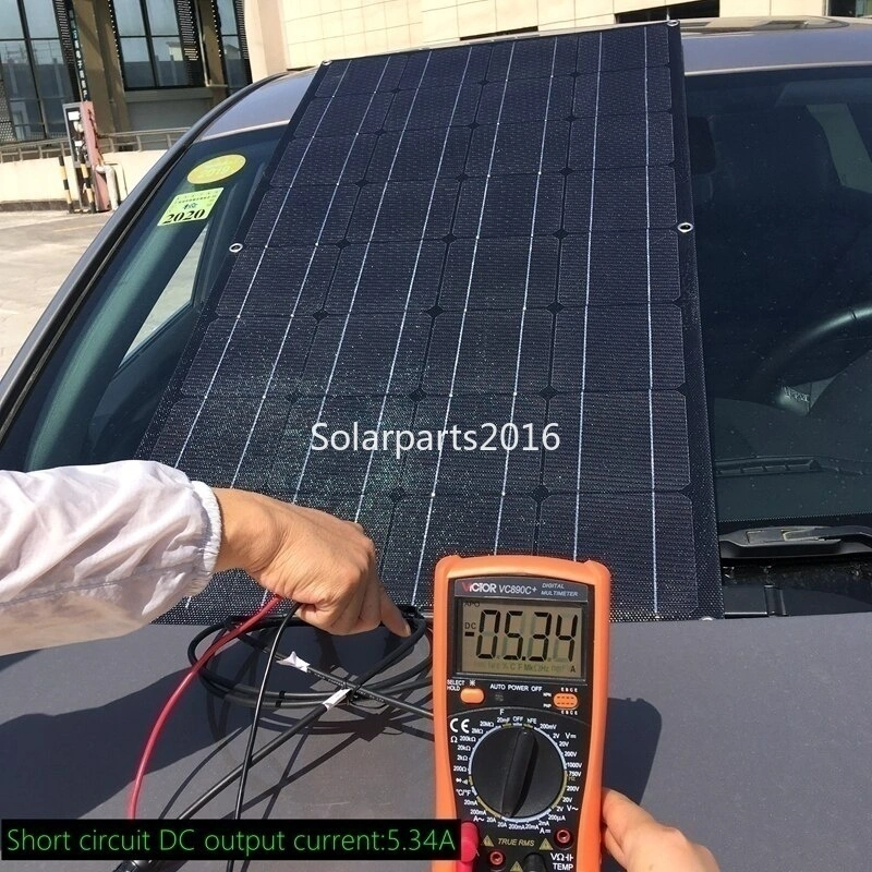 Solarparts 100W 18V черный недавно обновления Большая Высокая эффективность гибкие моно модуль солнечной энергии для 12V автомобильного аккумулятора зарядное устройство на лодке RV крыши дом Кемпинг