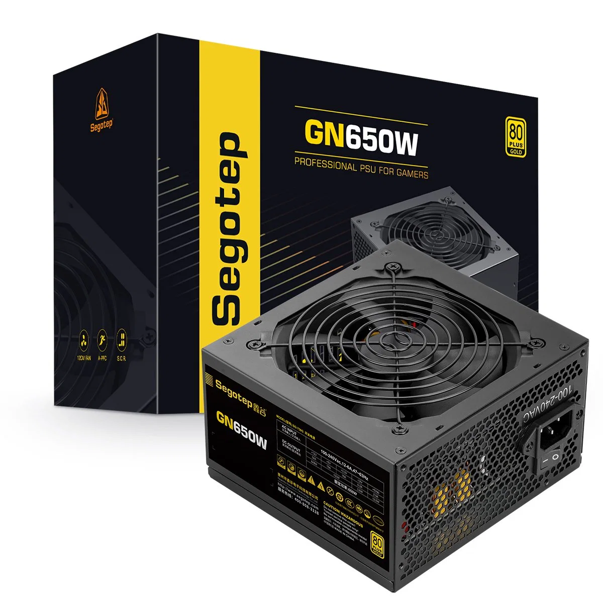 July Segotep Export to Germany Indonia 650W 750W ATX12V 80 Plus Gold Certified Non-Modular Active Pfc Computer Power Supply