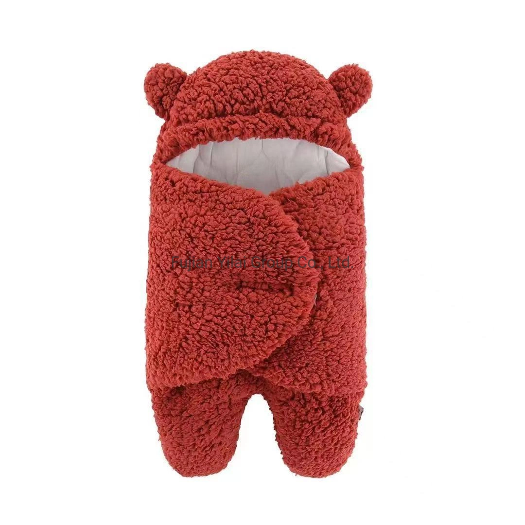 Newborn Baby Sleep Sack Soft Infant Bear Shaped Plush Winter Baby Sleeping Bag Stroller Wrap