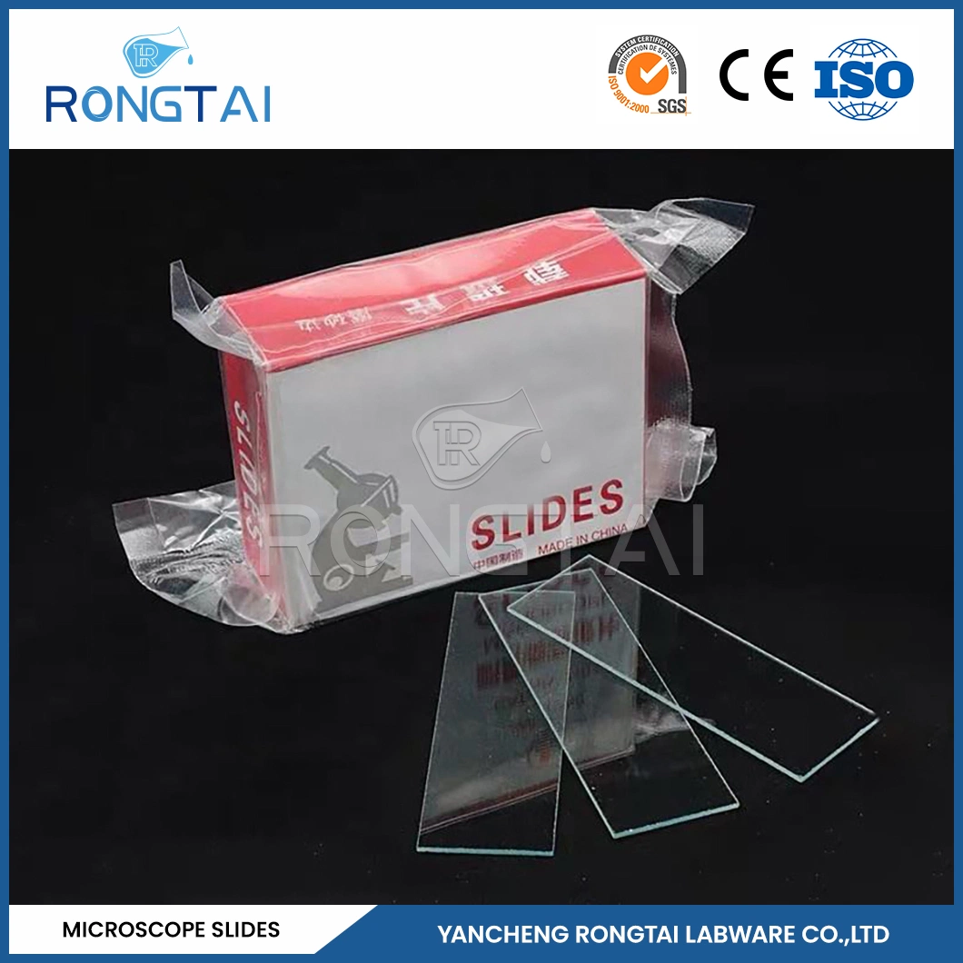 Rongtai School Laboratory Glassware Manufacturers Clear Microscope Slides China 7101 7102 7105 7107 7109 Large Microscope Slides