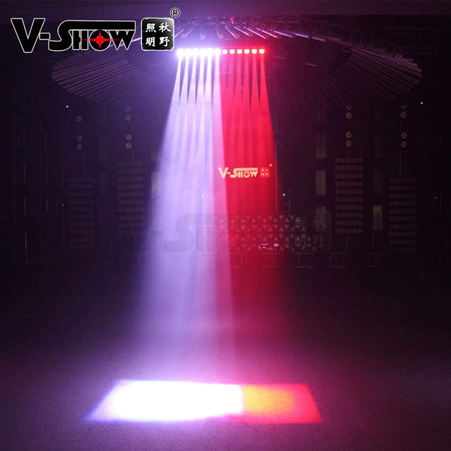 V-Show LED Bar DMX RGBW 12*40W Zoom Wash Beam Moving Head for DJ Disco