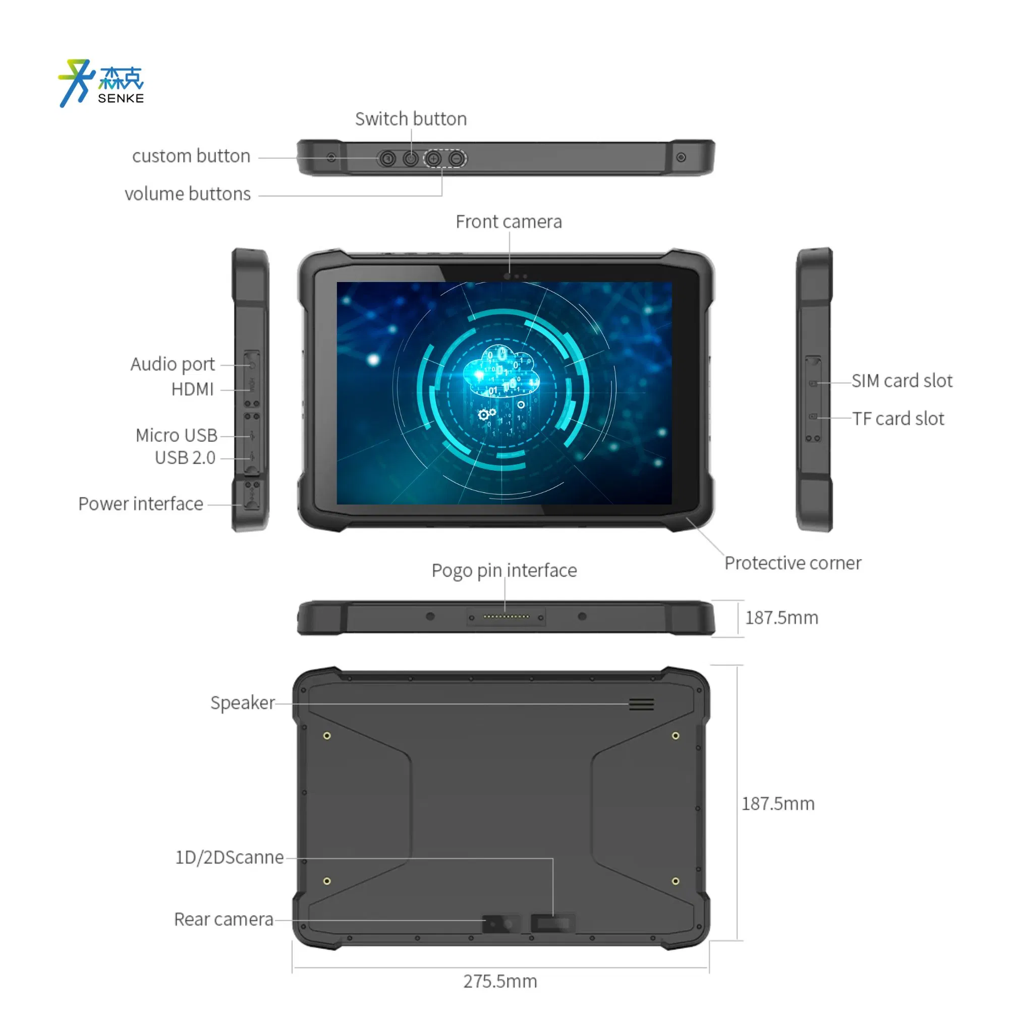 OEM Waterproof Android Table Customized Waterproof Industrial Panel PC IP65 Android Industrial PC Pcap Touch Tablet PC Mini Rugged Touch Screen 8 Inch Tablet PC