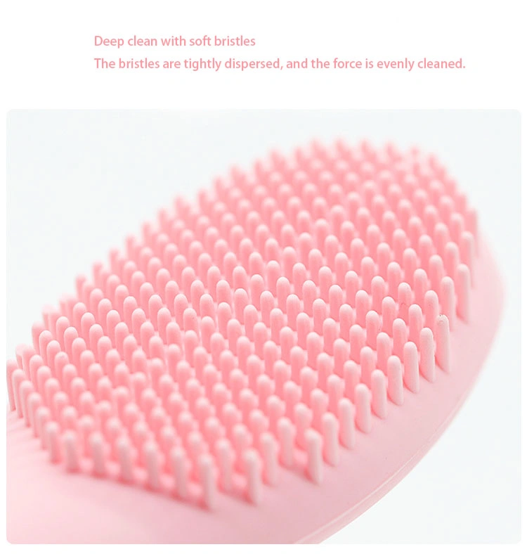 Hot Selling Long Handle Facial Cleansing Brush Silicone Exfoliation Cleaning Tool