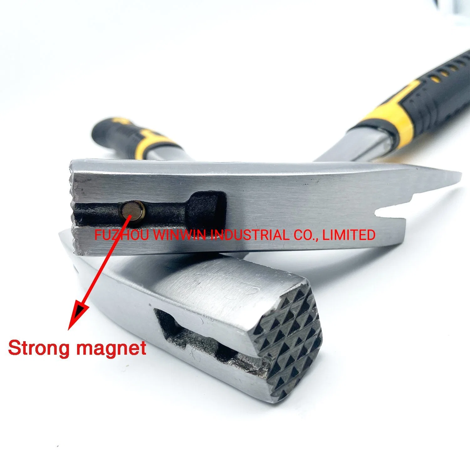 One Piece Roofing Hammer with Magnetic Nail Head and Non-Slip Top (WW-RH03)