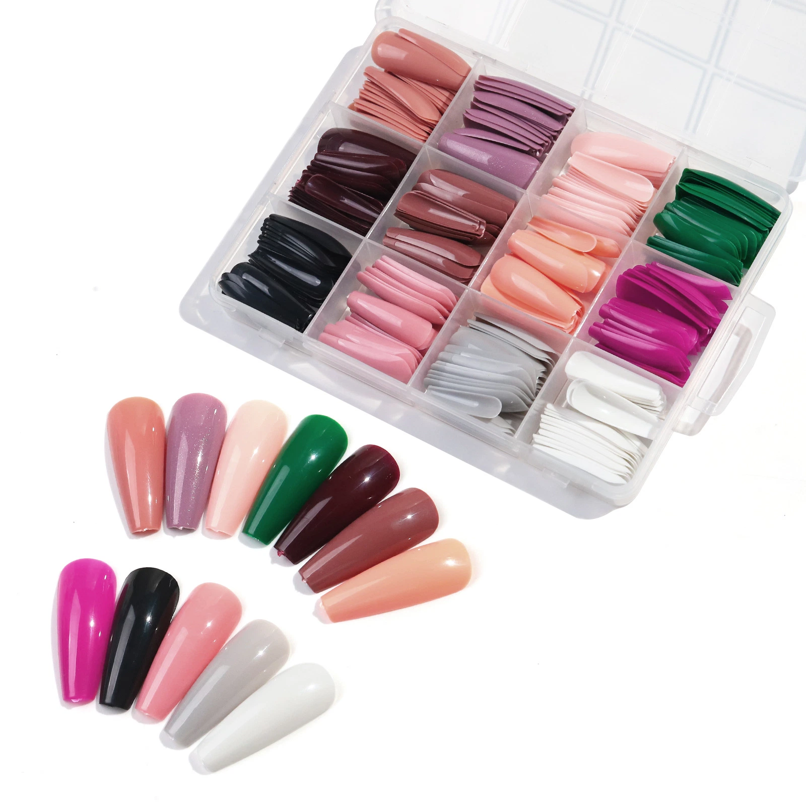 12 Colours Candy Colors French False Nail Tips Rainbow Color Artificial Fake Nail Art Beauty Manicure Makeup Tools Art Nail