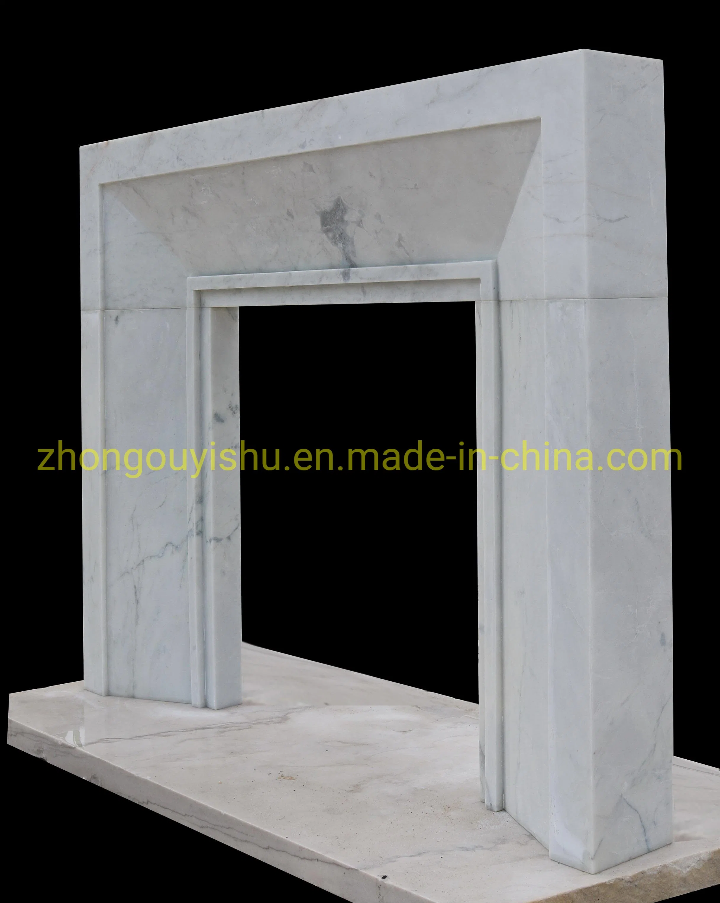 Mondern Home Design White Marble Fireplace Mantel Decoration