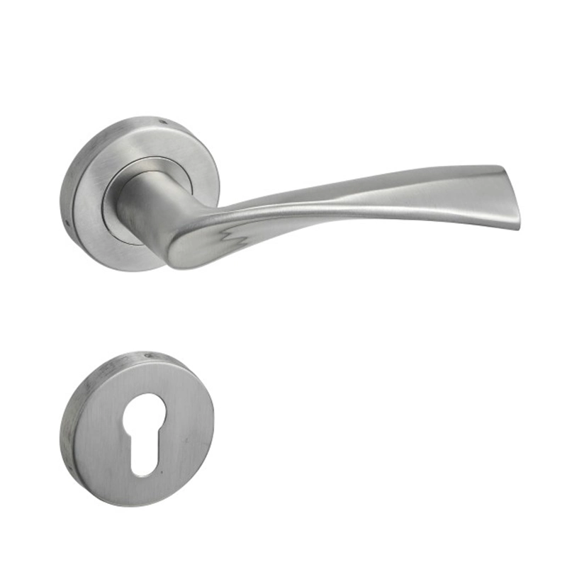 Silver Entry Stainless Steel Precision Casting Door Lever Handle for Bedroom Office