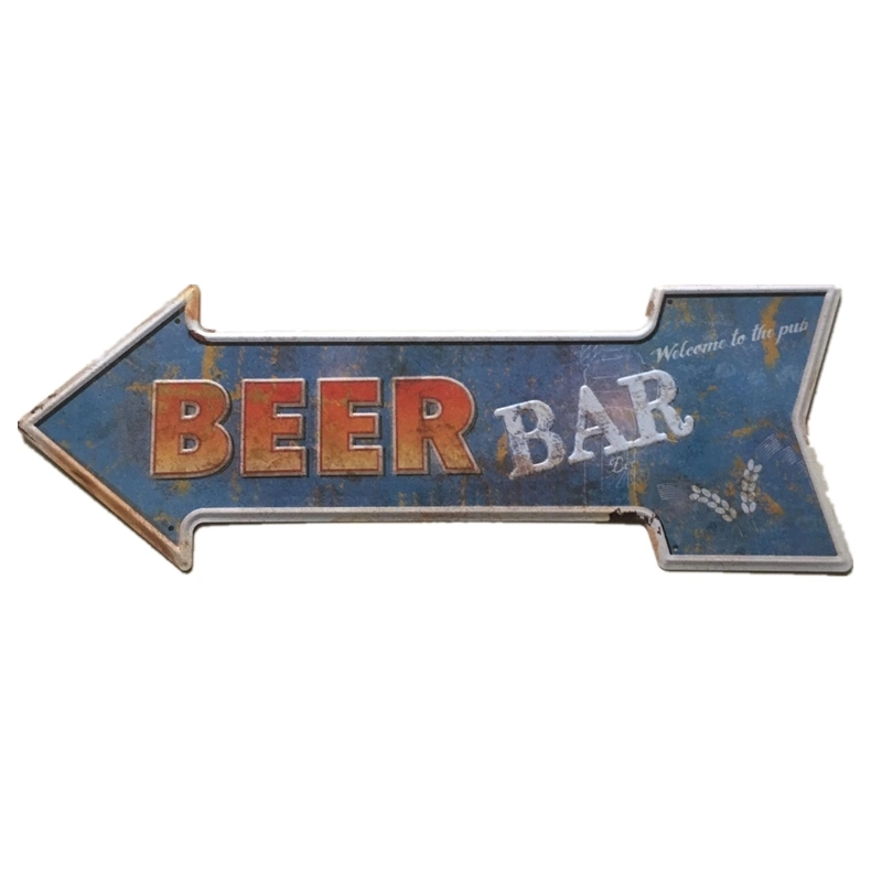 Una decoración personalizada de la barra de pared antiguos signos de estaño metálico Vintage de impresión