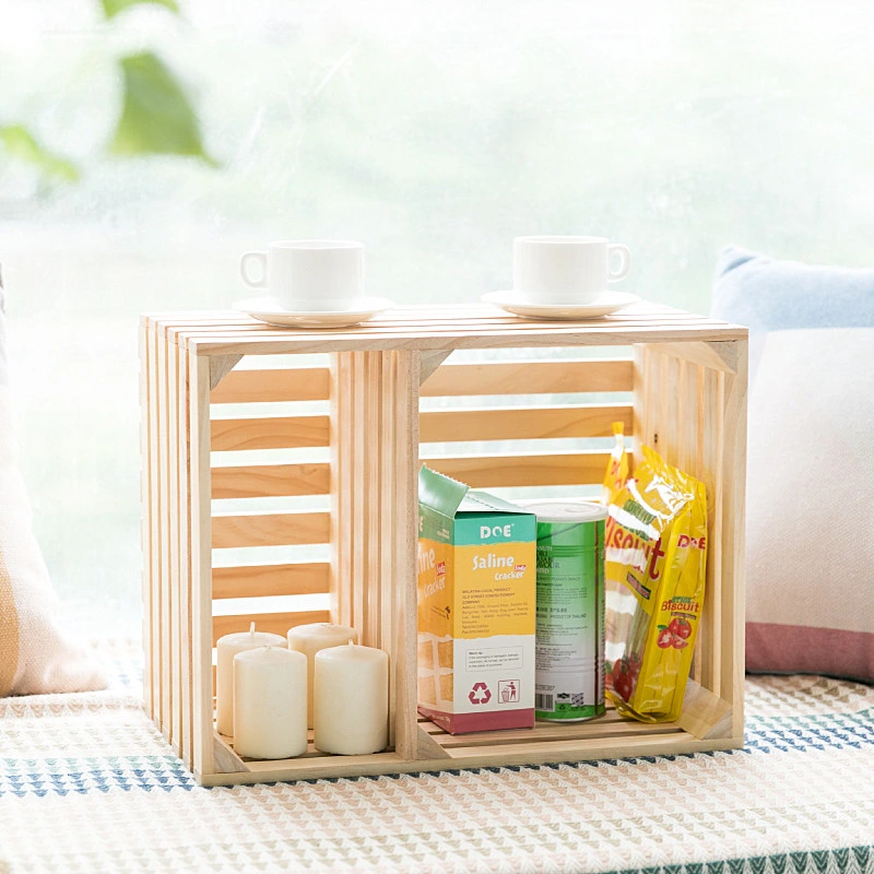 Multi-Purpose Wooden Storage Box Wooden Crate Natural