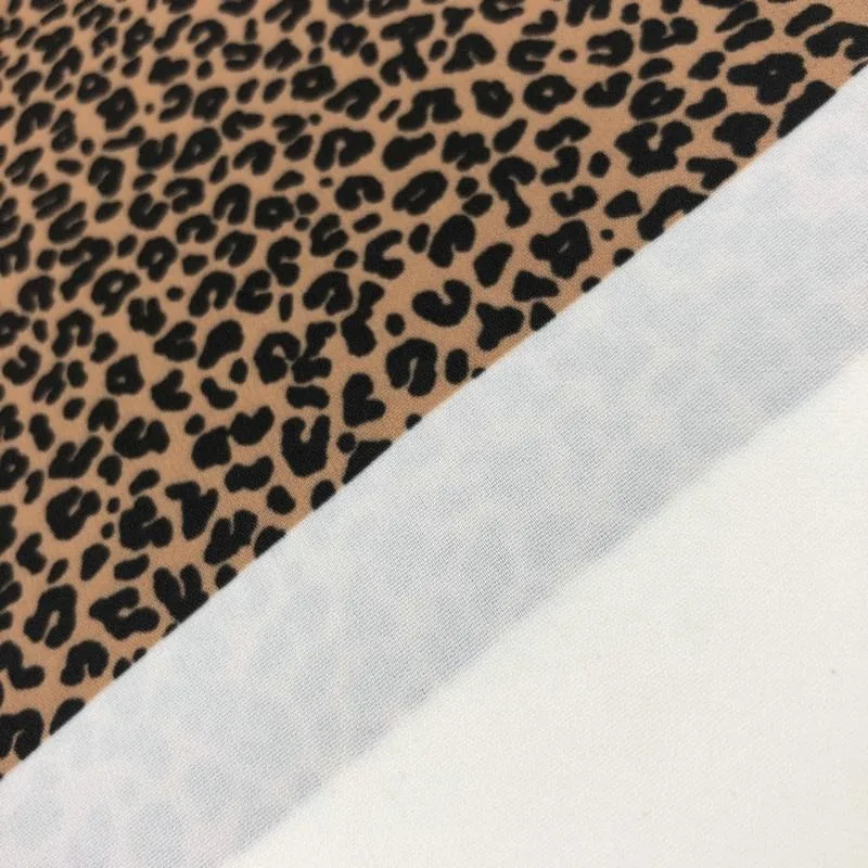 Fashionable Leopard Pattern Polyester Printed Fabric for Garment Lining