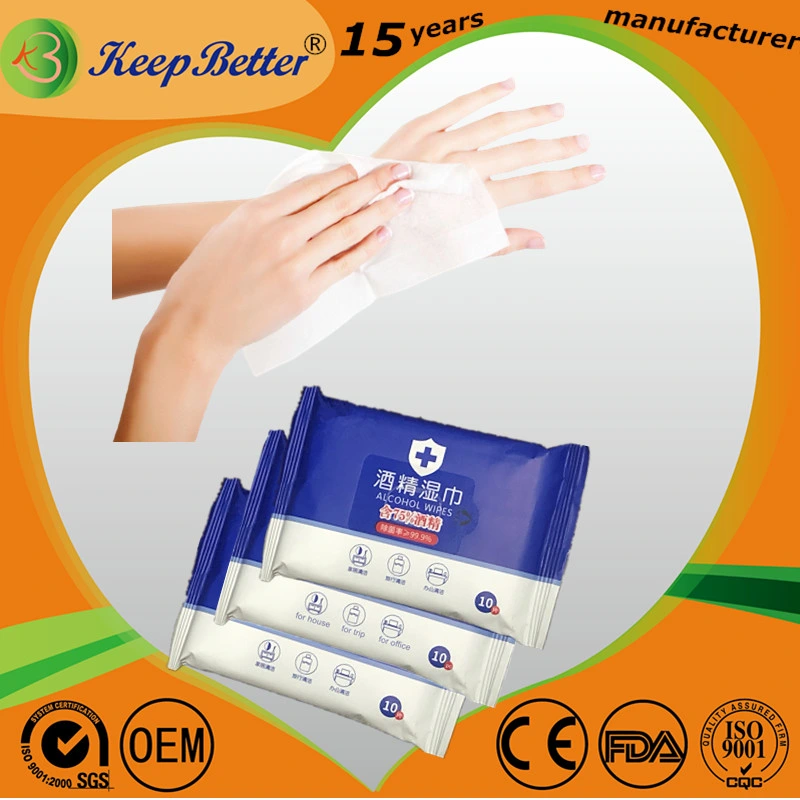 75% Alcohol Hand Cleaning Disinfectant Alcohol Wipes in Stock